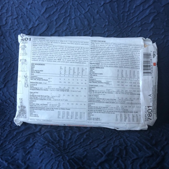 🛍️3/$10 🛍️ Simplicity Wizard of Oz Costume Pattern - Picture 4 of 4